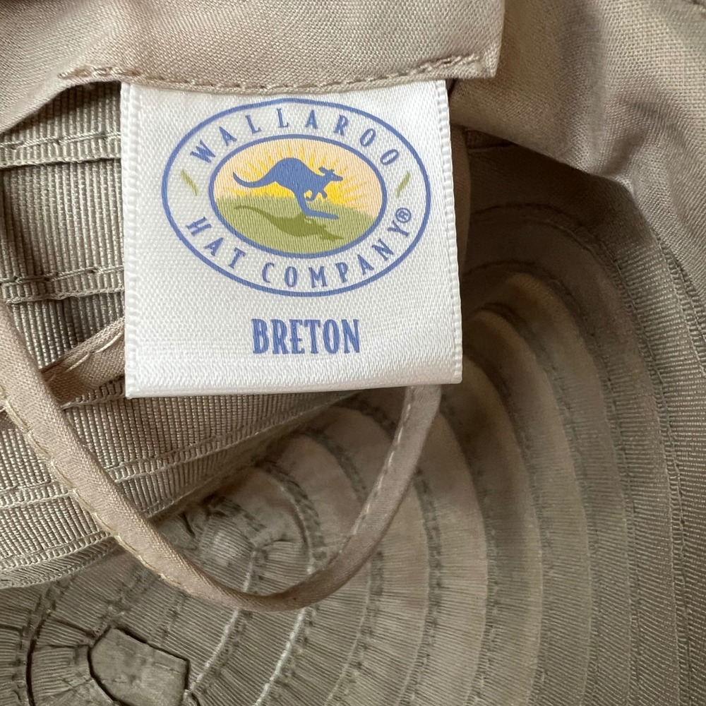 Wallaroo Hat Company Breton Hat Taupe NWT OS UPF 50+ Beaded Tie Detail Fix Bead - Picture 11 of 11